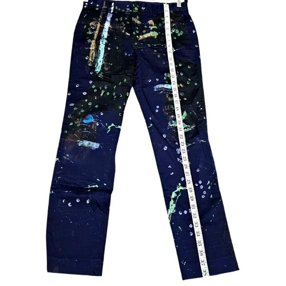 H&M Skinny‎ Fit Paint Splatter Pants US 30R - Picture 6 of 8